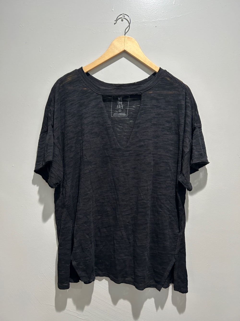 We The Free Charcoal V-Neck Tee